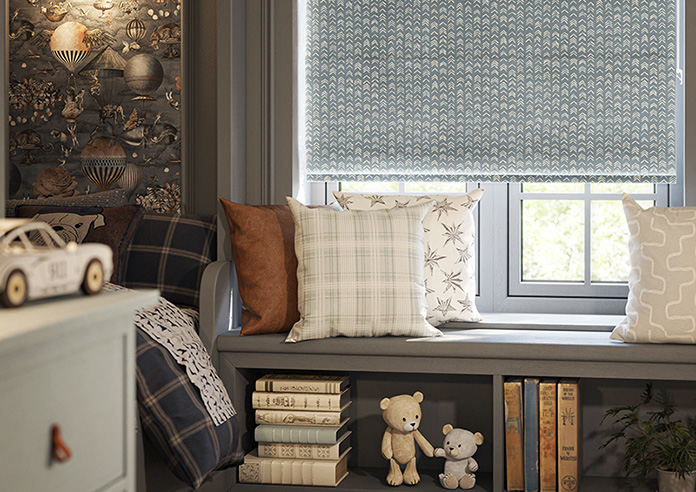 Rolling Hills Velvet, Charcoal - Twist&Fit Roman Blind - Image 5